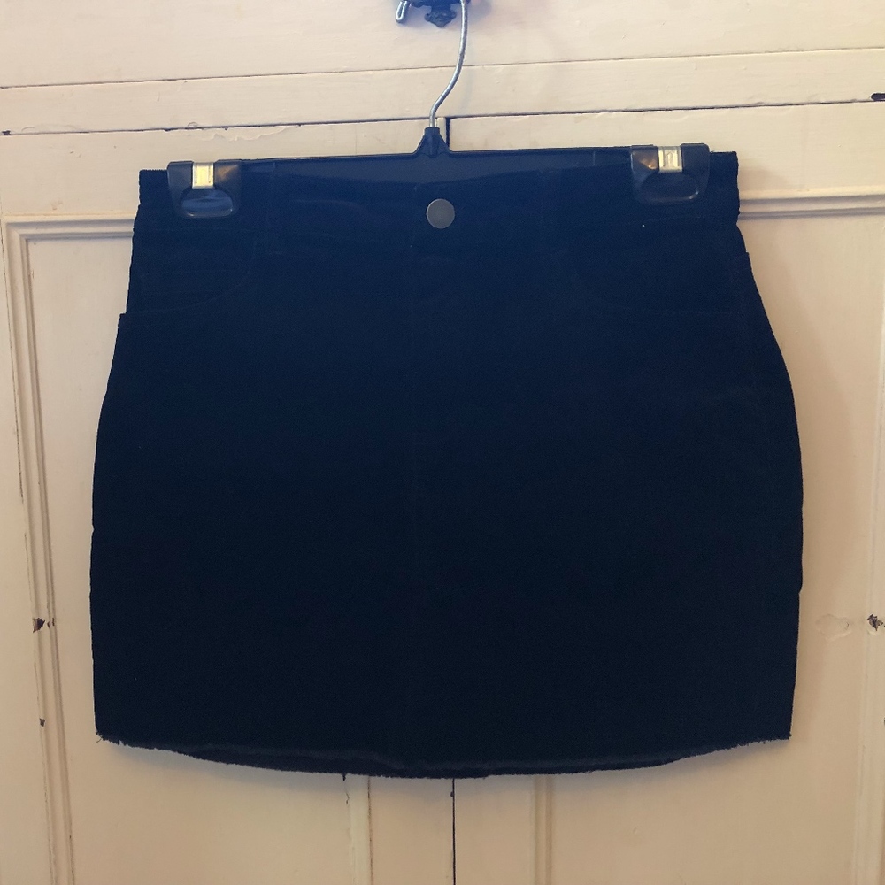 Black Corduroy Mini Skirt